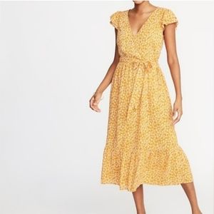 Old Navy Wrap Front Midi Dress